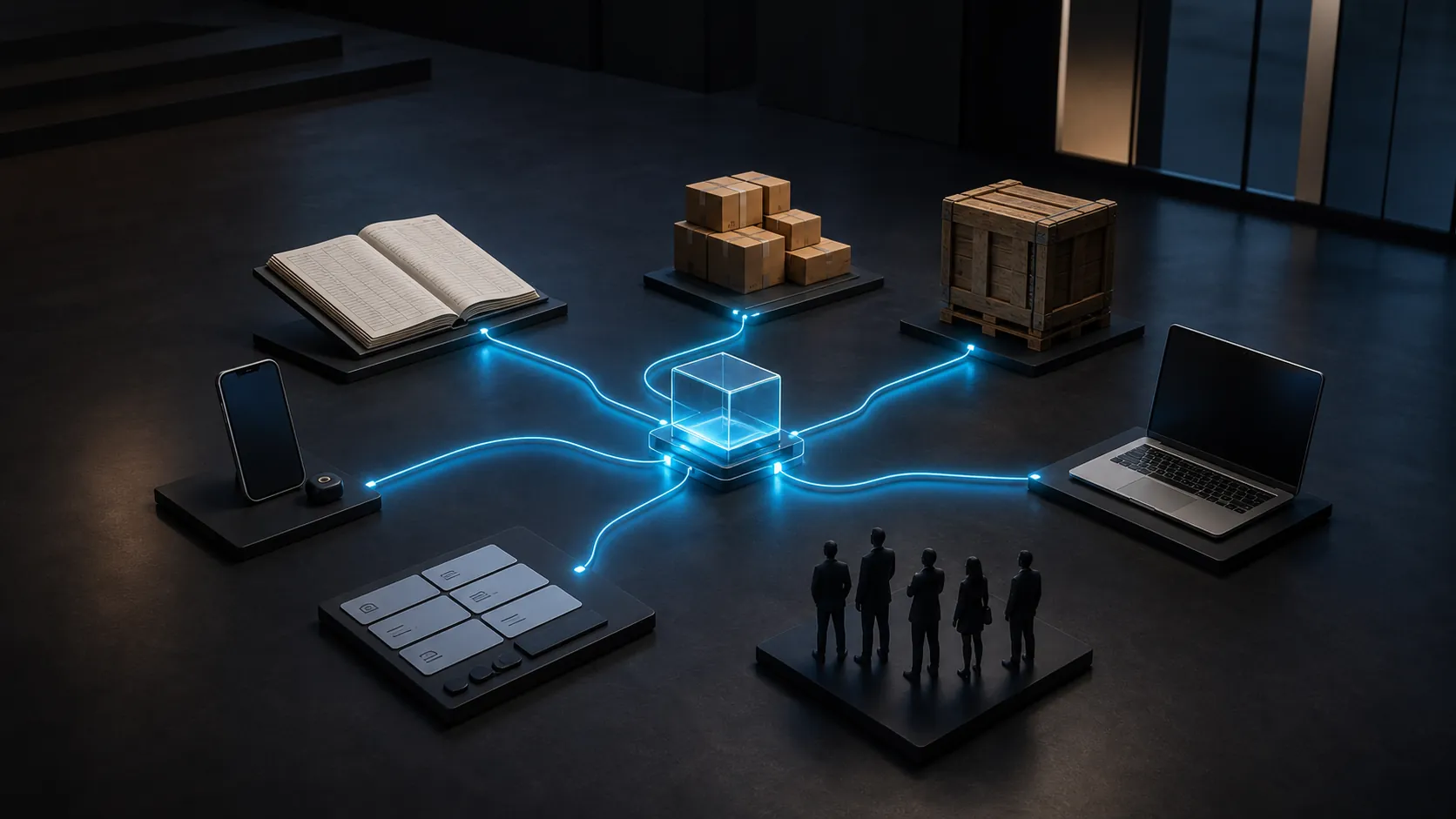Operations, accounts, inventory, people, and software connected through one business system